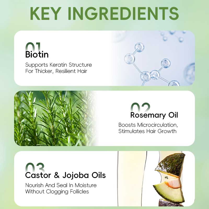 Rosemary& Biotin Hair Growth Hair Oil key Ingredients
